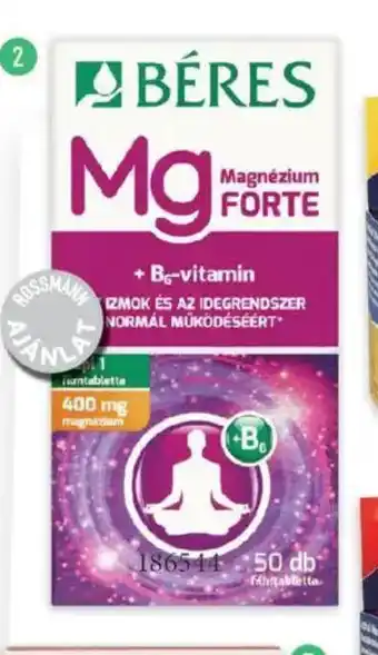 Rossmann Béres magnézium forte + b6-vitamin filmtabletta ajánlat