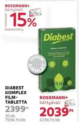 Rossmann Diabest komplex film- tabletta ajánlat