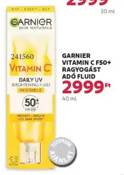 Rossmann Garnier vitamin c f50+ ragyogást adó fluid ajánlat