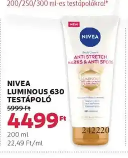 Rossmann Nivea luminous 630 testápoló ajánlat