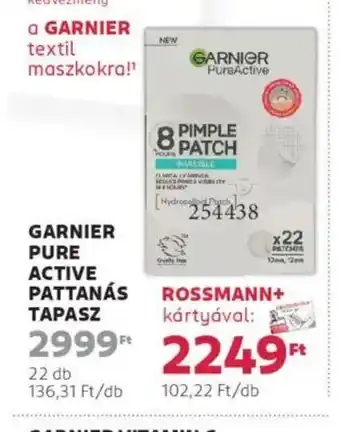 Rossmann Garnier pure active pattanás tapasz ajánlat