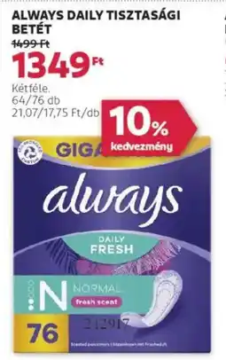 Rossmann Always daily tisztasági betét ajánlat