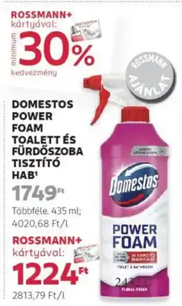 Rossmann Domestos power foam toalett és fürdőszoba tisztító hab ajánlat