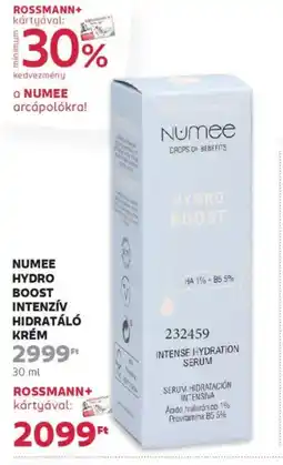 Rossmann Numee hydro boost intenzív hidratáló krém ajánlat