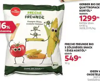 Rossmann Freche freunde bio 3 zöldséges snack 1 éves kortól ajánlat