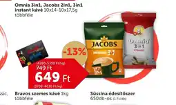 PRIVÁT Omnia 3in1, Jacobs 2in1, 3in1 instant kávé ajánlat