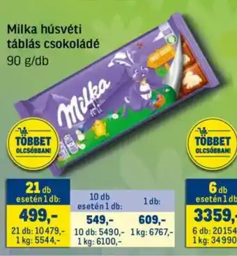 Metro Milka húsvéti táblás csokoládé ajánlat