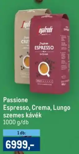 Metro Passione espresso, crema, lungo szemes kávék ajánlat