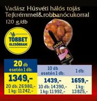 Metro Vadász húsvéti hálós tojás tejkrémmel&robbanócukorral ajánlat