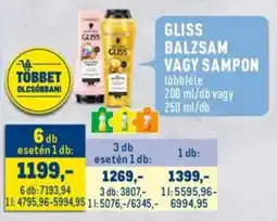 Metro Gliss balzsam vagy sampon ajánlat