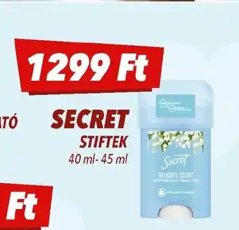 CBA Secret stiftek ajánlat