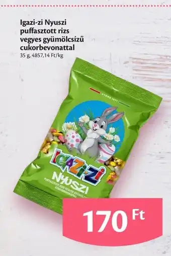 EcoFamily Igazi-zi nyuszi puffasztott rizs vegyes gyümölcsízű cukorbevonattal ajánlat