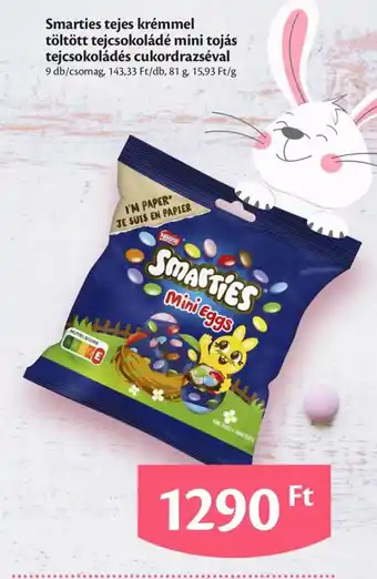 EcoFamily Smarties tejes mini tojás tejcsokoládés cukordrazséval ajánlat