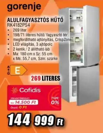 Expert Gorenje alulfagyasztós hűtő ajánlat