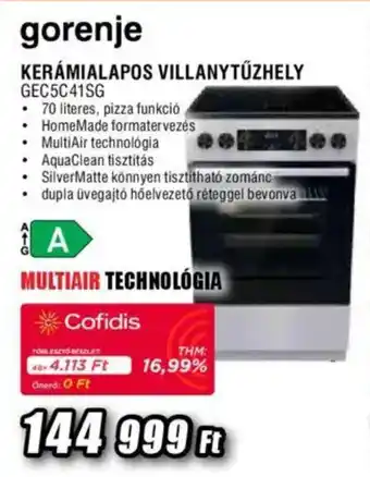 Expert Gorenje kerámialapos villanytűzhely ajánlat