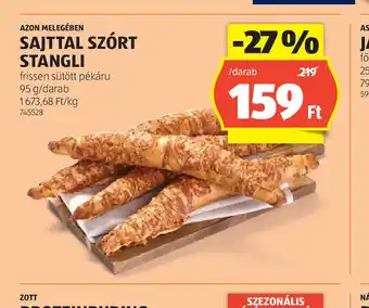 ALDI Sajttal Szórt Stangli ajánlat