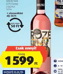 ALDI Bolyki Rosé ajánlat