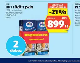 ALDI Milli UHT Főzőtejszín ajánlat