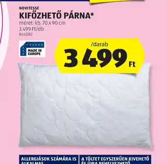 ALDI Novitesse Kifőzhető Párna ajánlat