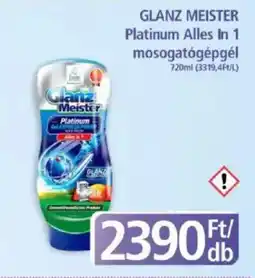 PlusMarket GLANZ MEISTER Platinum Alles In 1 mosogatógépgél ajánlat