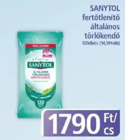 PlusMarket SANYTOL fertőtlenítő általános törlőkendő ajánlat