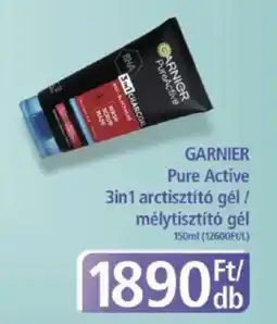 PlusMarket GARNIER Pure Active 3in1 arctisztító gél / mélytisztító gél ajánlat