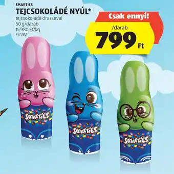 ALDI Smarties tejcsokoládé nyúl ajánlat