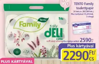 PlusMarket TENTO Family toalettpapír ajánlat