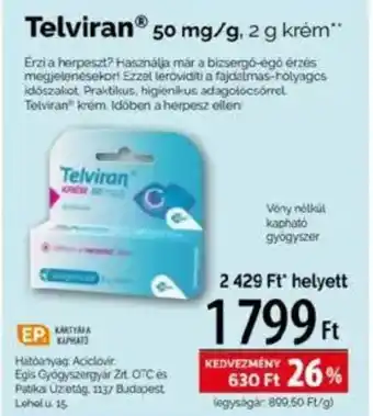 Pingvin Patika Telviran 50 mg/g ajánlat