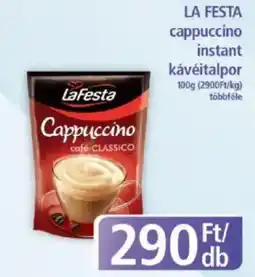 PlusMarket LA FESTA cappuccino instant kávéitalpor ajánlat