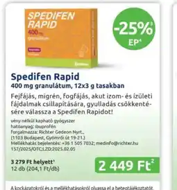 Benu Gyógyszertárak Spedifen Rapid ajánlat