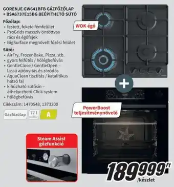 Media Markt Gorenje gázfőzőlap + beépíthető sütő ajánlat