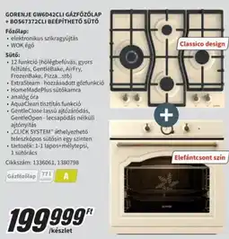 Media Markt Gorenje gázfőzőlap + beépíthető sütő ajánlat