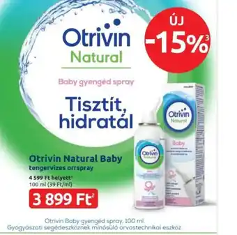 Benu Gyógyszertárak Otrivin Natural Baby ajánlat