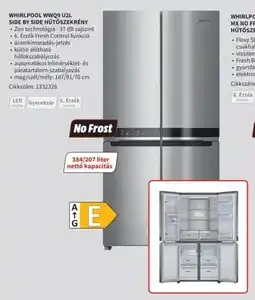 Media Markt Whirlpool WWQ9 U2L Side By Side hűtőszekrény ajánlat