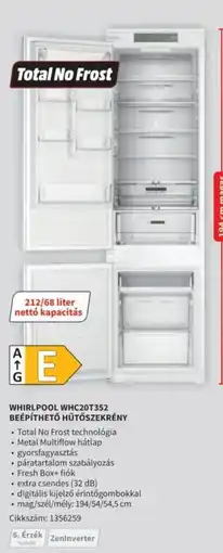 Media Markt Whirlpool WHC20T352 beépíthető hűtőszekrény ajánlat