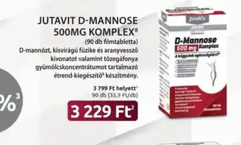 Benu Gyógyszertárak Jutavit D-Mannose 500mg Komplex ajánlat