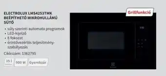 Media Markt Electrolux LMS4253TMK beépíthető mikrohullámú sütő ajánlat