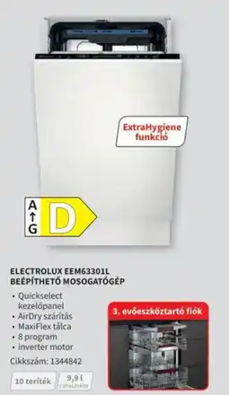 Media Markt Electrolux EEM63301L beépíthető mosogatógép ajánlat