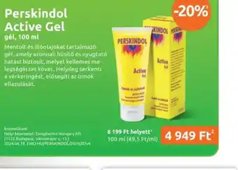 Benu Gyógyszertárak Perskindol Active Gel ajánlat