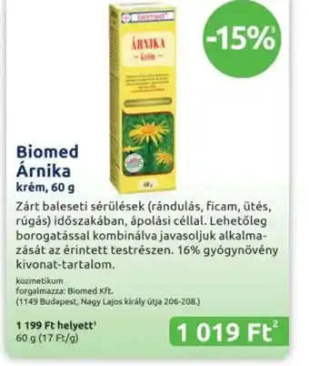 Benu Gyógyszertárak Biomed Arnika ajánlat