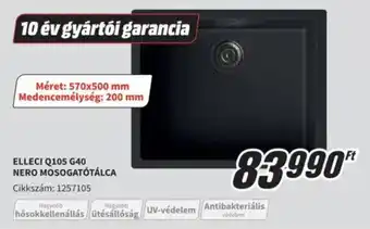 Media Markt Elleci Q105 G40 nero mosogatótálca ajánlat