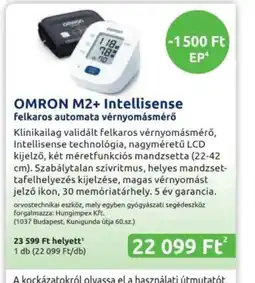 Benu Gyógyszertárak Omron M2+ Intellisense ajánlat