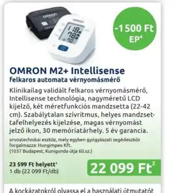 Benu Gyógyszertárak Omron M2+ Intellisense ajánlat