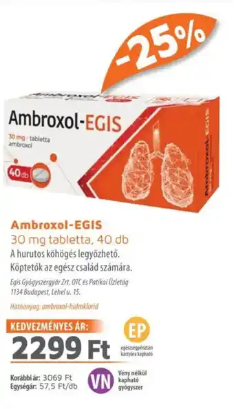 Alma Gyógyszertárak Ambroxol-EGIS ajánlat