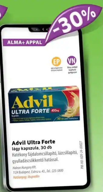 Alma Gyógyszertárak Advil Ultra Forte ajánlat