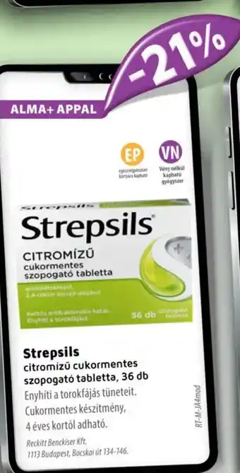 Alma Gyógyszertárak Strepsils ajánlat