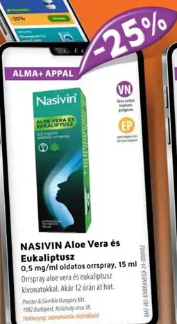 Alma Gyógyszertárak NASIVIN Aloe Vera és Eukaliptusz ajánlat