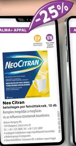 Alma Gyógyszertárak Neo Citran ajánlat