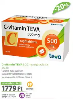 Alma Gyógyszertárak C-vitamin TEVA ajánlat